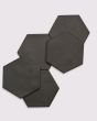Celine Black Matte Glazed Porcelain 4.5"x4" Hexagon Field Tile