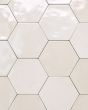 Celine Glossy White Glazed Porcelain 4.5"x4" Hexagon Field Tile