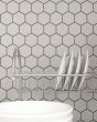 Circuit White 2x2 Hexagon Matte Tile