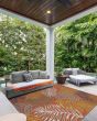 Dahlia 1405 Blue/Rust Palms Area Rug