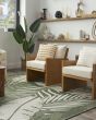 Garden Oasis GOA02 Green Ivory Area Rug