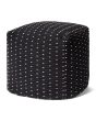 LPF0039 Black 18"x18" Pouf Pillow