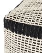 LPF0040 Black/Ivory 18"x18" Pouf Pillow