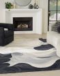 Prismatic PRS41 Ivory Black Area Rug