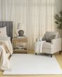 Soft Plush Rabbit Fur SFF01 White Area Rug