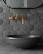 Stria Dark Porcelain Matte Marble Tile