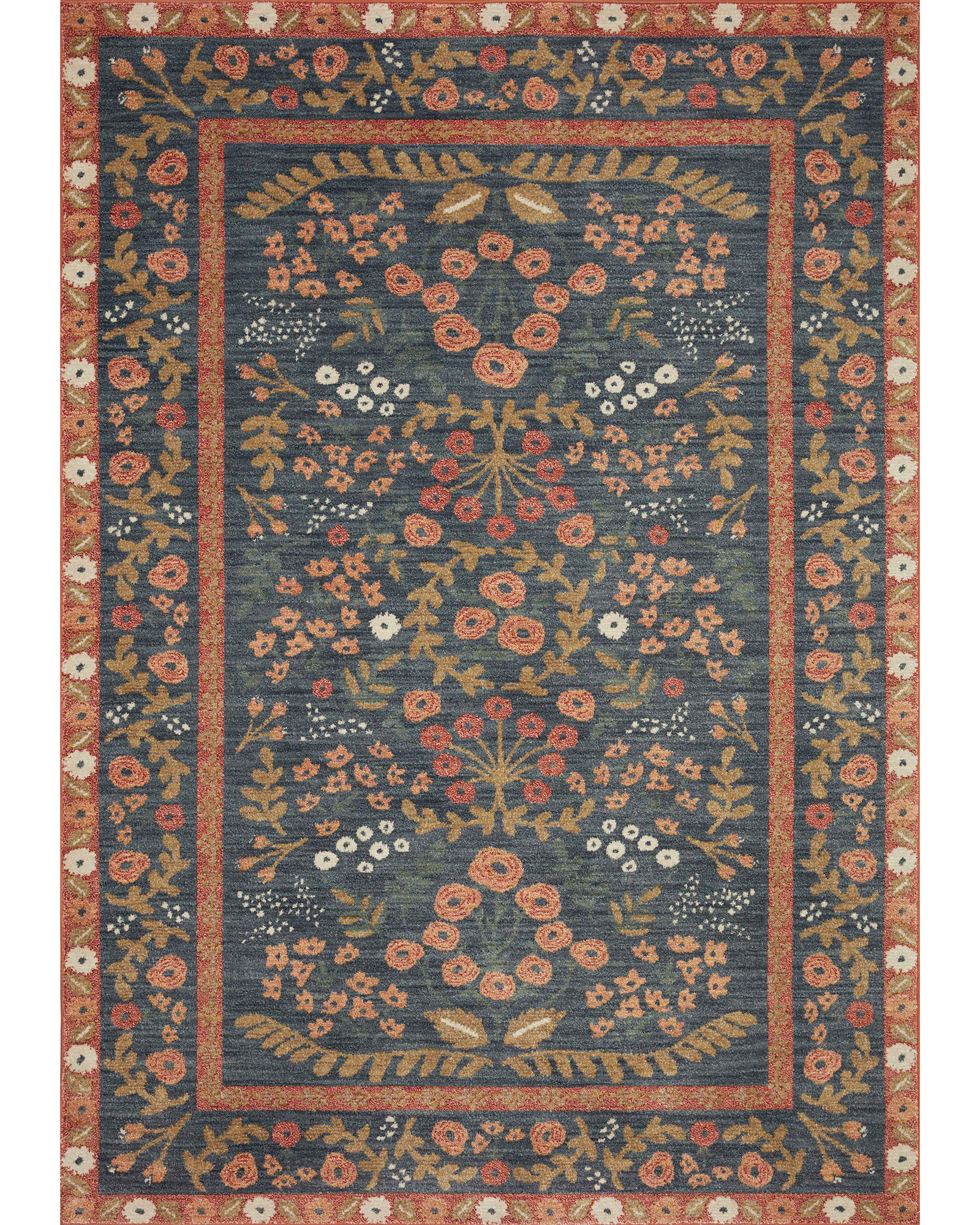 Loloi Fiore FIO-01 Navy/Rust Area Rug | Carpet Exchange