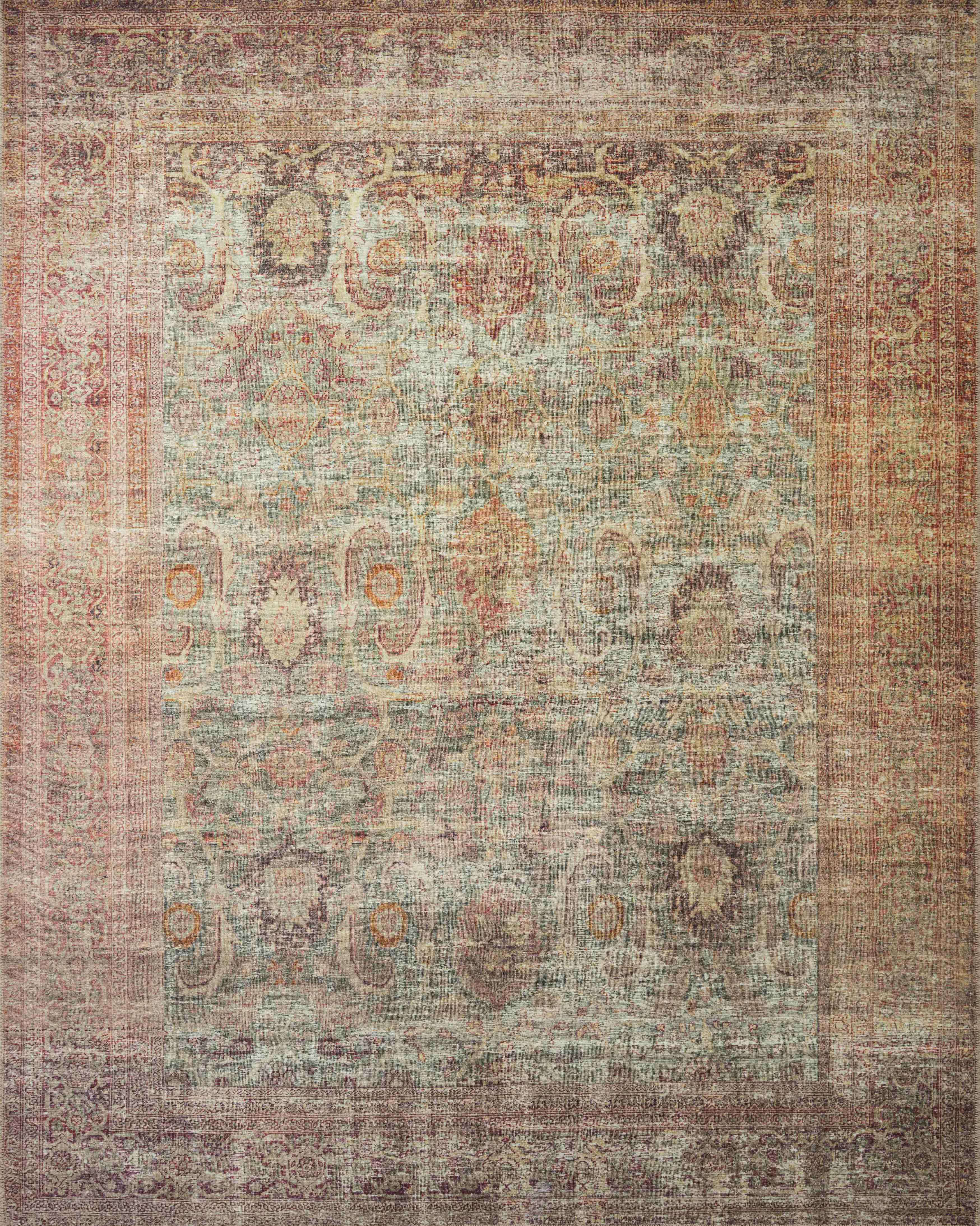 Loloi Georgie GER-03 Jade/Sunset Area Rug | Carpet Exchange