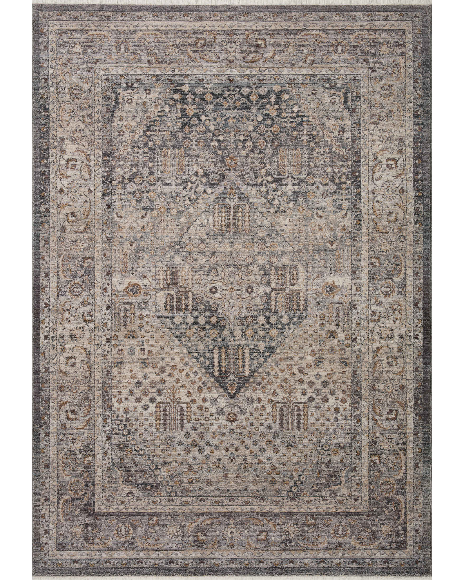 Loloi Lyra LYR-02 Denim/Pebble Area Rug | Carpet Exchange