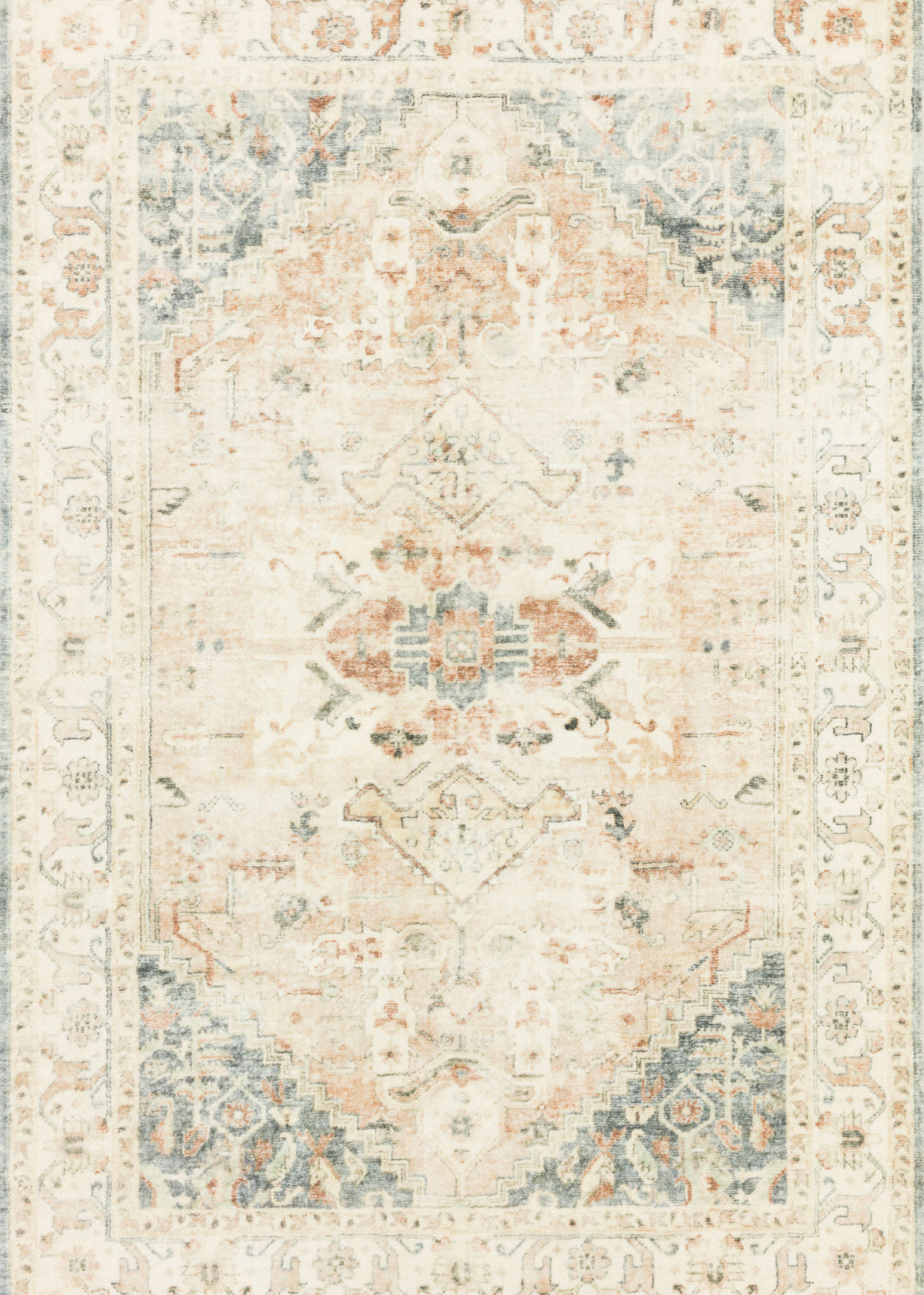 Loloi Rosette ROS-06 Clay/Ivory Area Rug | Carpet Exchange