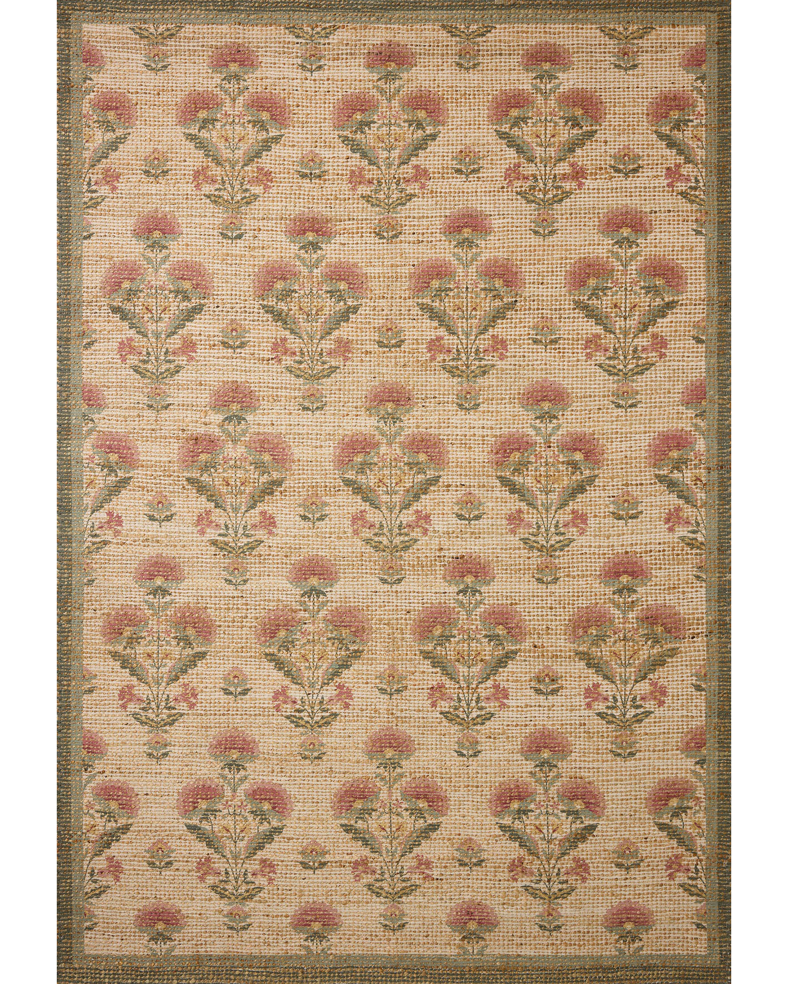 rouchi 花魁 Loloi Rue RUE-01 Sage/Blush Area Rug | Carpet Exchange