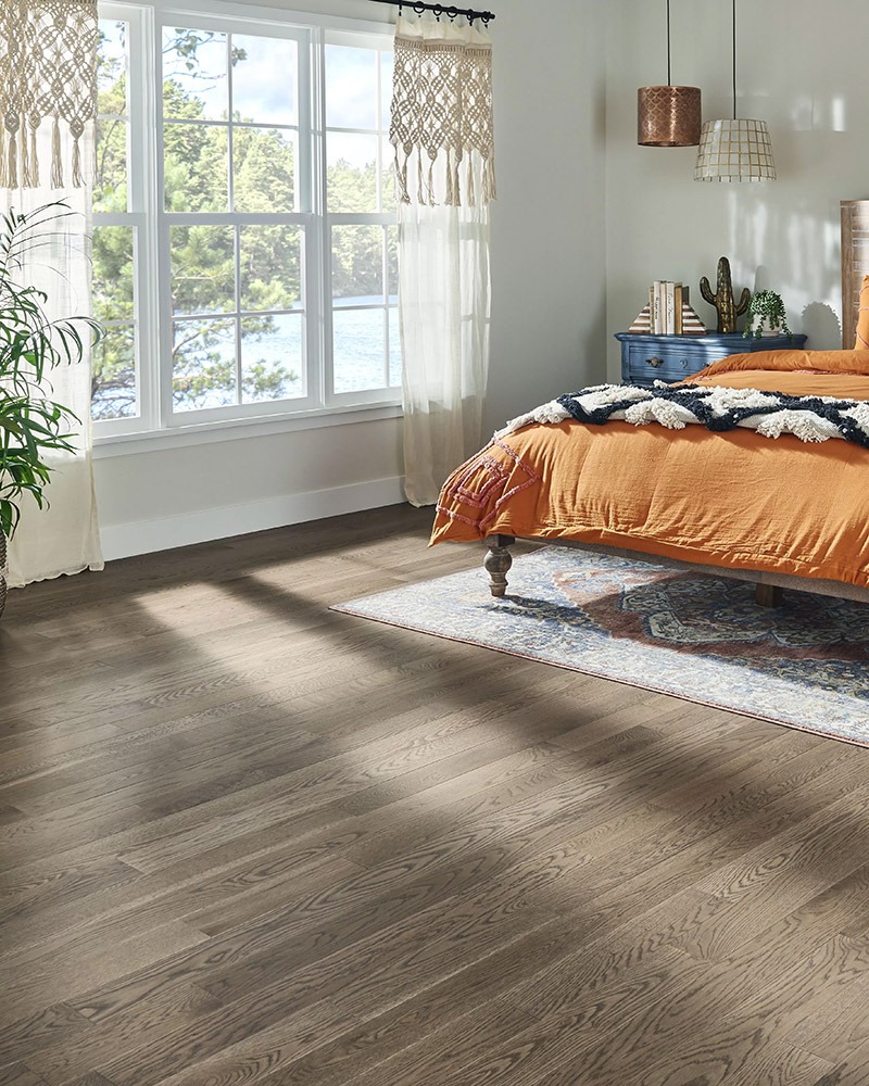 Stunning hardwood flooring in a bedroom