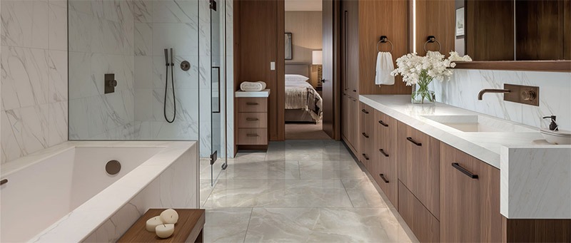 White Marble Bathroom Countertops