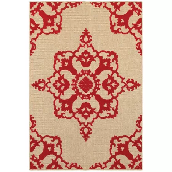 Cayman 97r Sand/Red Area Rug