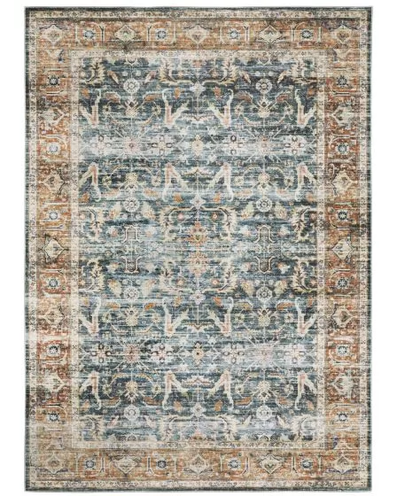 Charleston cha06 Blue/Rust Area Rug