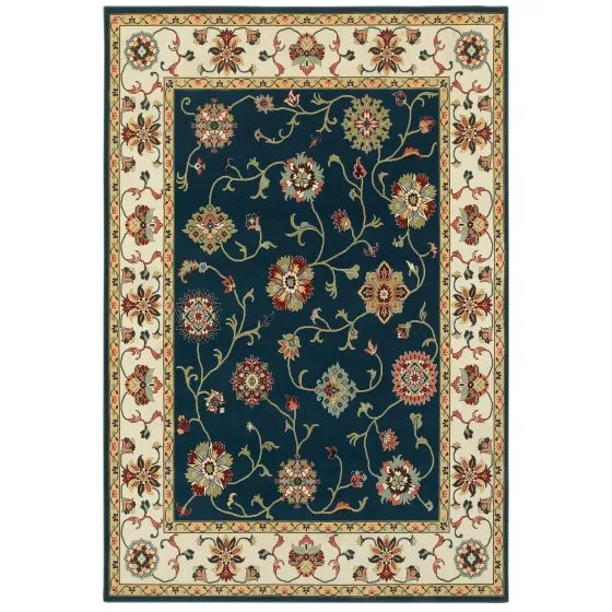 Kashan 2336b Navy/Ivory Area Rug