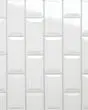 Le Cafe White Porcelain Off Set Mesh Mount Mosaic 2"x4" Tile