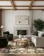 Antique Bloom ANB01 Black Area Rug