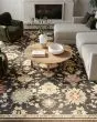 Antique Bloom ANB01 Black Area Rug