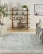 Astra Machine Washable ASW16 Teal Beige Rug