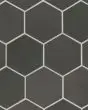Celine Black Matte Glazed Porcelain 4.5"x4" Hexagon Field Tile