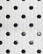 Circuit White w/black 1x1 Hexagon Matte Tile