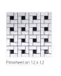 Circuit White w/black Basketweave Matte Tile