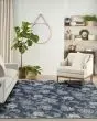 Garden Oasis GOA03 Navy Area Rug