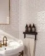 Le Cafe White Porcelain 1" Hexagon Mosaic Tile 1"x1" Hexagon Mosaic Tile