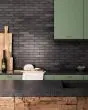 Makoto Kuroi Black Glazed Ceramic Tile 2.5"x10" Tile