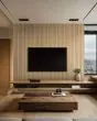 Acoustic Reeded Wood Slat Wall Panel Natural