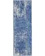 Whimsicle WHS08 Blue Ivory Area Rug