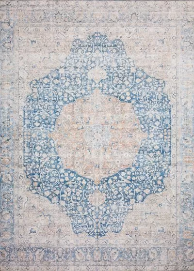Layla LAY-07 Blue/Tangerine Area Rug