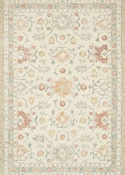 Norabel NOR-03 Ivory/Rust Area Rug