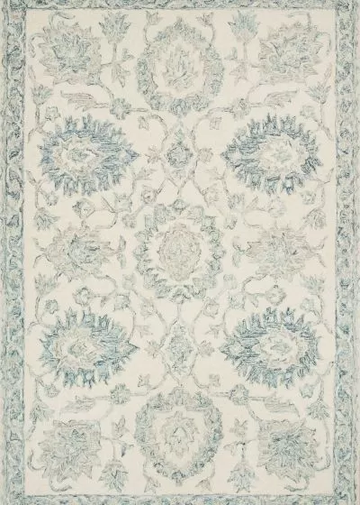 Norabel NOR-04 Ivory/Blue Area Rug