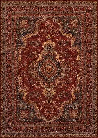 Old World Classic Kerman Medallion Burgundy Rug