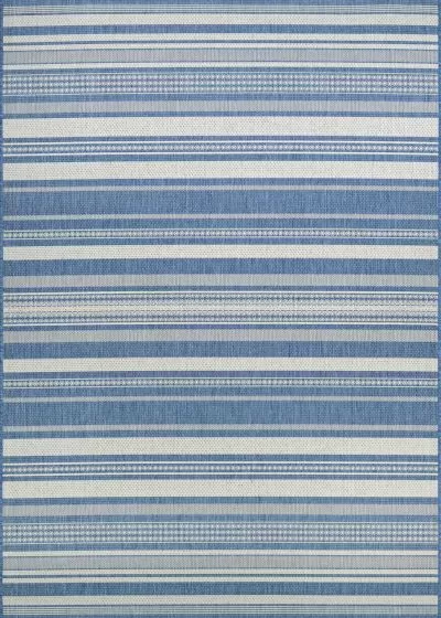 Recife Gazebo Stripe Champ/Blue Area Rug