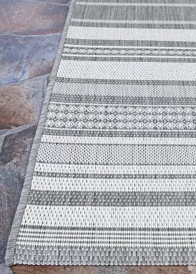Recife Gazebo Stripe Champ/Grey Area Rug