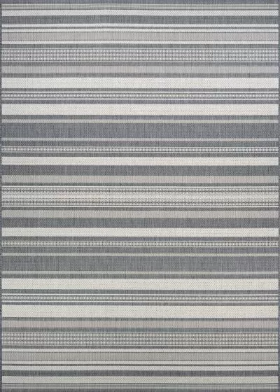 Recife Gazebo Stripe Champ/Grey Area Rug