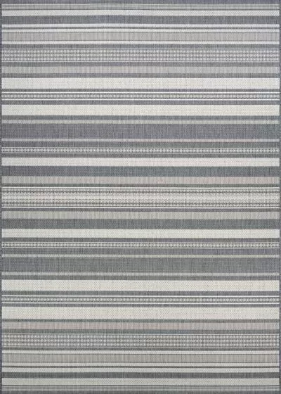 Recife Gazebo Stripe Champ/Grey Area Rug