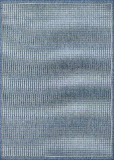 Recife Saddlestitch Champagne/Blue Area Rug