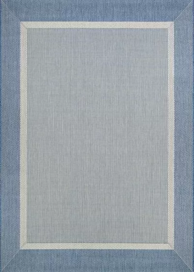 Recife Stria Texture Champagne/Blue Area Rug