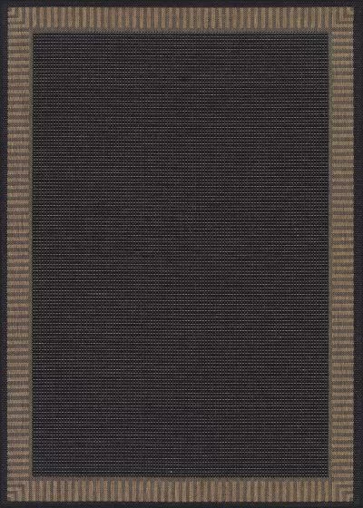 Recife Wicker Stitch Black/Cocoa Area Rug