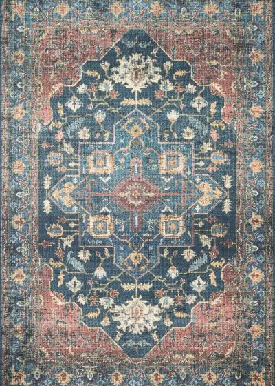 Skye SKY-08 Denim/Brick Area Rug