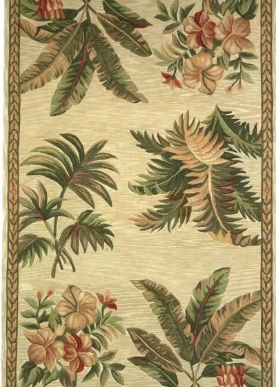 Sparta 3133 Ivory Tropical Oasis Area Rug