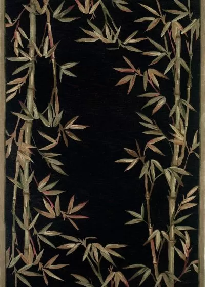 Sparta 3147 Black Bamboo Border Area Rug