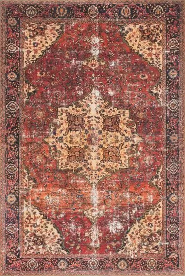 Loren LQ-07 Red/Navy Area Rug