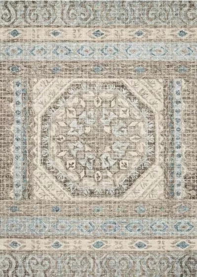 Tatum TW-02 Stone/Blue Area Rug