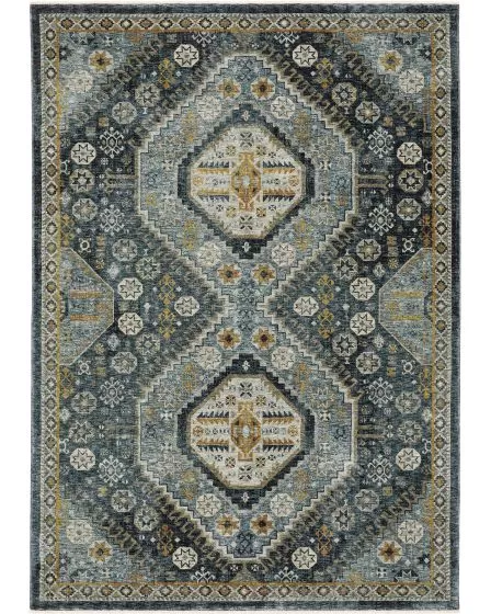 Aberdeen 7150b Blue/Gold Area Rug