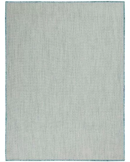 Courtyard COU01 Ivory Aqua Area Rug